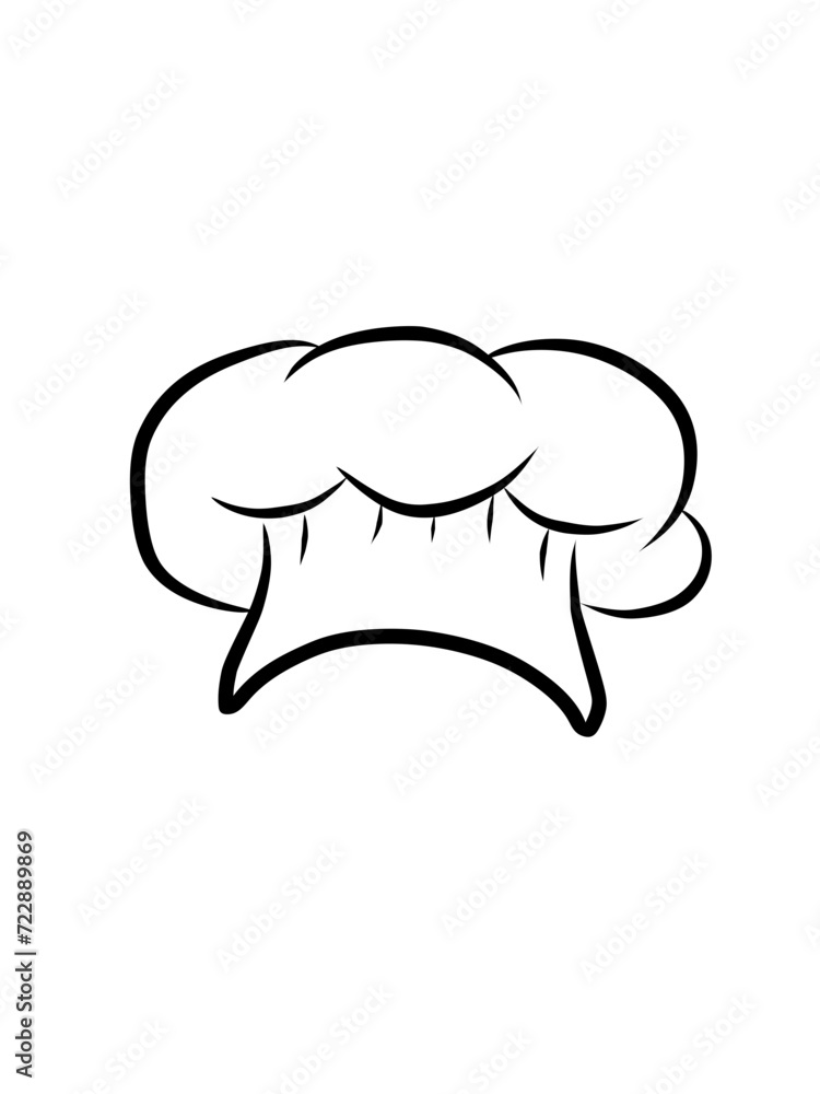 Photorealistic vector illustration of a modern white chef's hat Photorealistic vector illustration of a modern white chef's hat