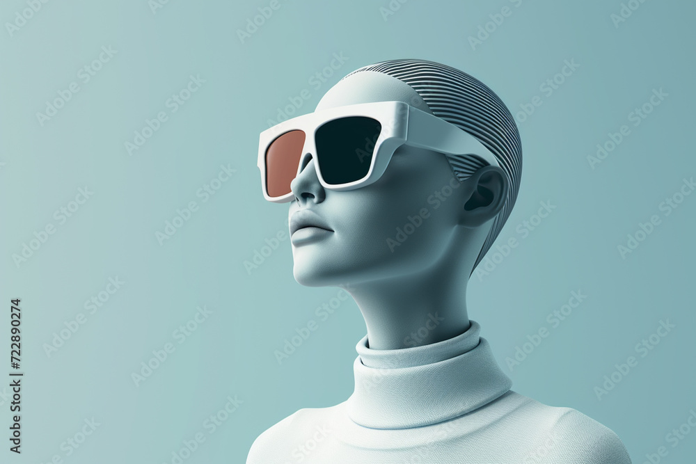 portrait of a digital fashion model isolated minimalistic portrait of a digital fashion model isolated minimalistic
