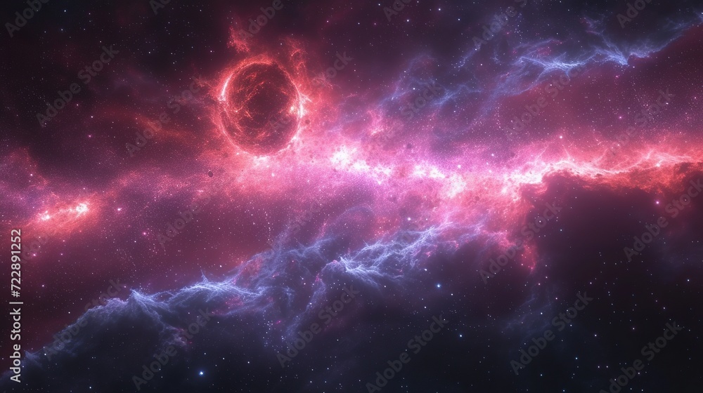 Beautiful space. Nebula and galaxies in space. Created with Generative AI
