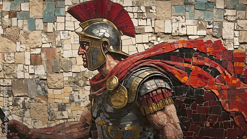 Mosaic Roman Legioner