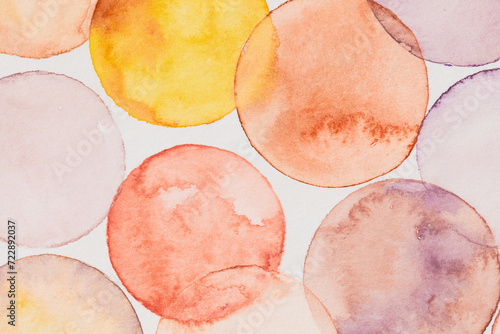 Colorful circles painted on paper photo
