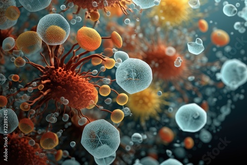 Microorganisms responding to changes in temperature.