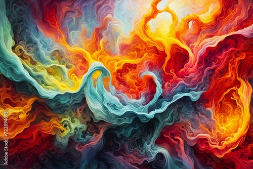 Masterpiece of Swirling Colors on Turbulent Flow (JPG 300Dpi 10800x7200) photo