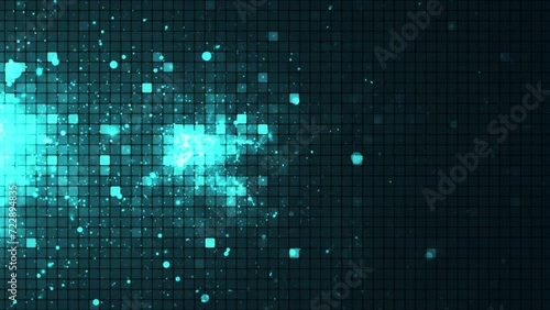 Wallpaper Mural Colorful animation of bright particles flying horizontally. Dynamic particles float chaotically in slow motion in space. Shimmering sparkling squares. Real colored particles in the air. 3D. 4k animati Torontodigital.ca