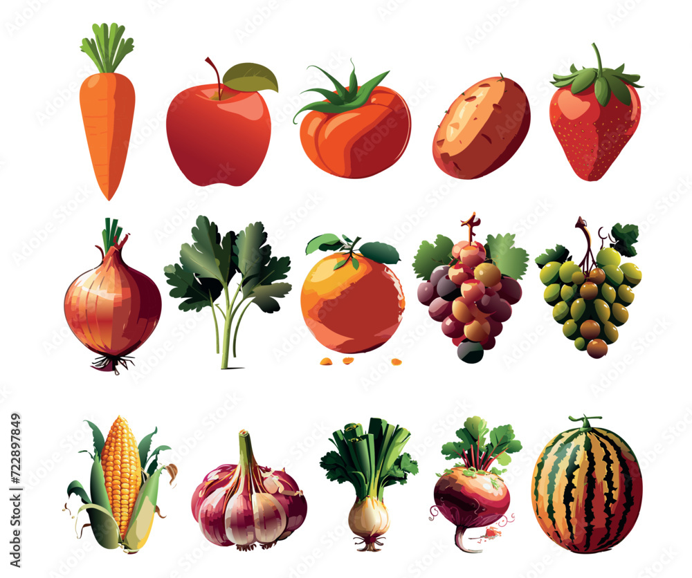 set of fruit&vegetables set of fruit&vegetables