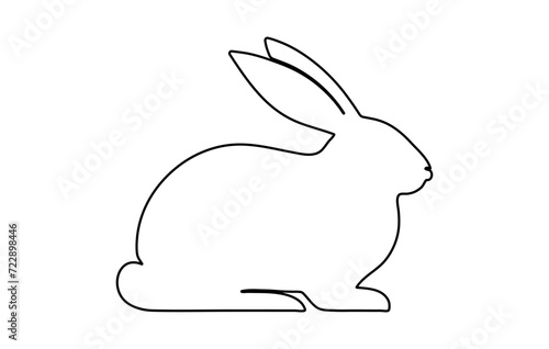 Rabbit outline. Easter Bunny. Isolated on a white background. A simple black icon of a hare. Cute animal. Ideal for logo, emblem, pictogram, print, design element for greeting card, invitation. © Jafree