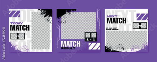 Sport social media post template , Football Match day , Full time , Next match