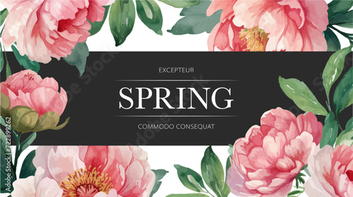 Vector watercolor spring banner