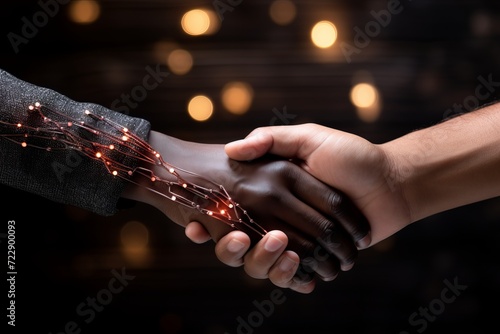 Collaborative and innovative environment  artificial intelligence and humans working hand in hand © Philipp