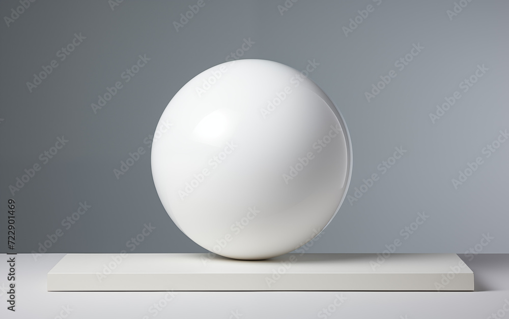 A white round ball placed on a pedestal. A white round ball placed on a pedestal.