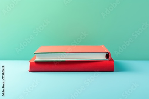 colorful book on colorful blue and green background with closed copy space © Sabina Gahramanova