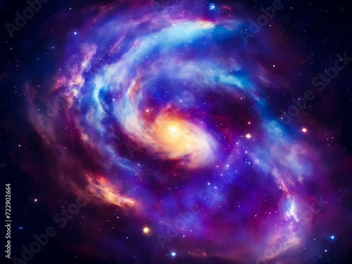Colorful spiral galaxy
