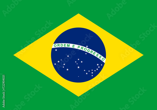 Close-up of colorful national flag of the South American country Federative Republic of Brazil. Illustration made January 29th, 2024, Zurich, Switzerland. photo