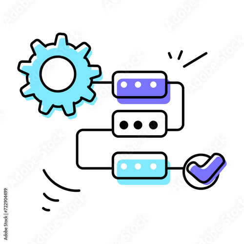 Trendy doodle icon of a flowchart 