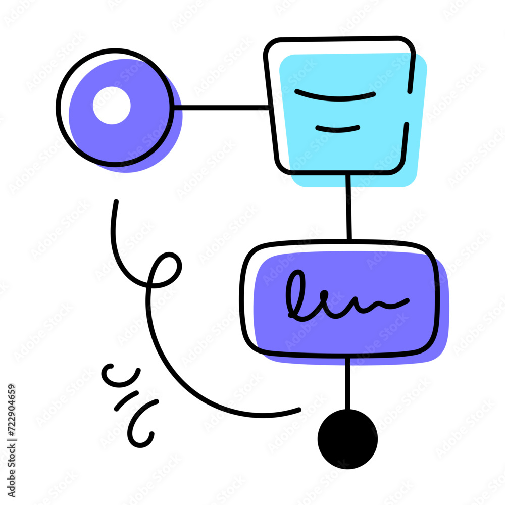 Trendy doodle icon of a flowchart Trendy doodle icon of a flowchart