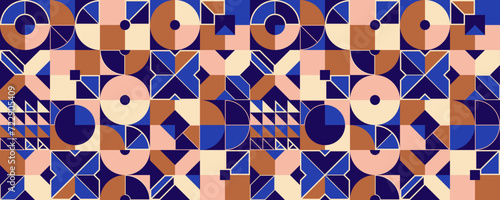 Seamless vector abstract background in pink color, geometric seamless pattern, tiling endless wallpaper with geometrical shapes structure.