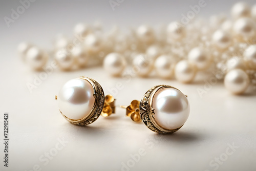 Concept photo shoot of pearl jewelry