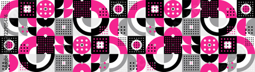 Seamless vector abstract background in pink color, geometric seamless pattern, tiling endless wallpaper with geometrical shapes structure.