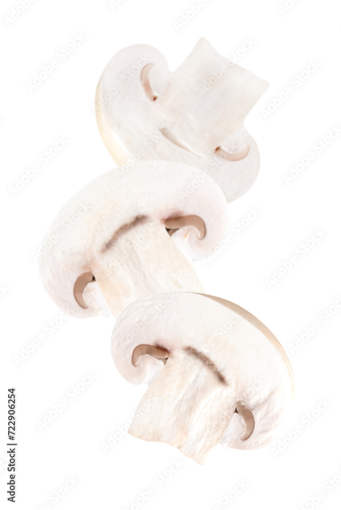 Levitation of a champignons isolated on a transparent background. Levitation of a champignons isolated on a transparent background.