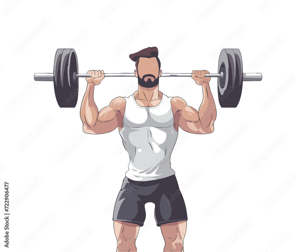 Strong person lifting weights to get big muscles Strong person lifting weights to get big muscles