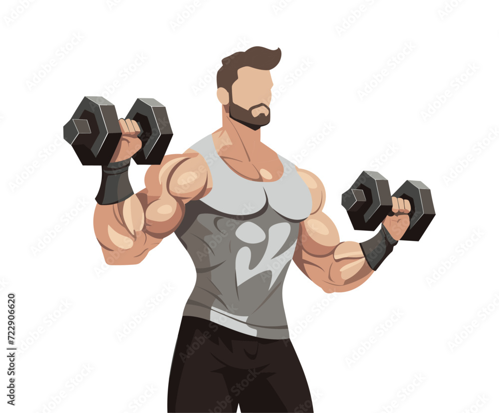 Strong person lifting weights to get big muscles Strong person lifting weights to get big muscles