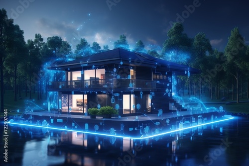 Smart home concept with interconnected devices showcasing convenience of latest automation systems © Philipp