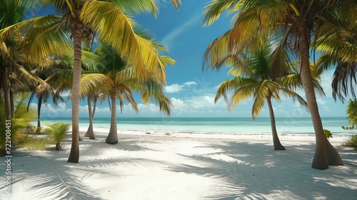 Palm trees and white sand