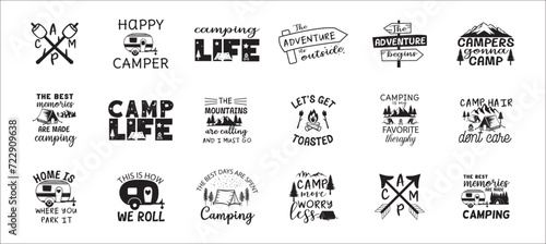 Camping life saying or quote vector design. Let us get toasted, marshmallow toast. Isolated on white transparent background. Great camping life theme design for t-shirt, mug, decor, souvenir and more.