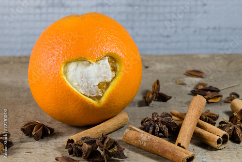 Wallpaper Mural an orange with a heart cut out Torontodigital.ca