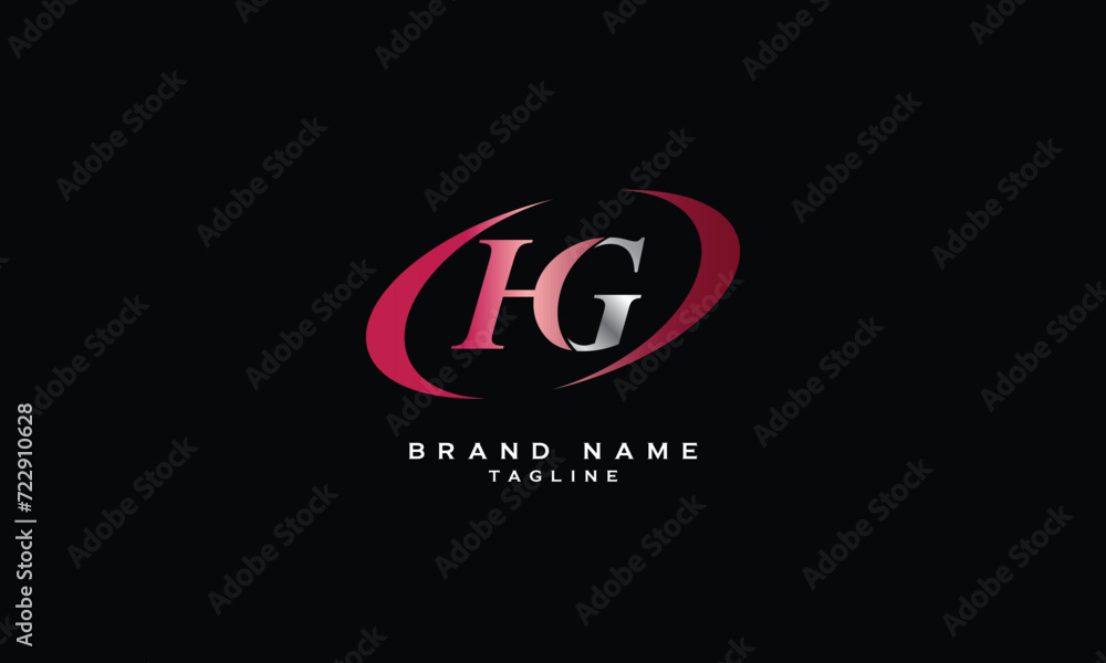 HG, GH, Abstract initial monogram letter alphabet logo design