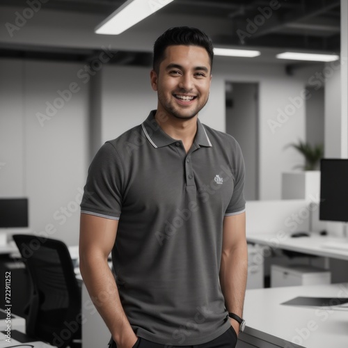 Confident Man Professional Smiling in Modern Office