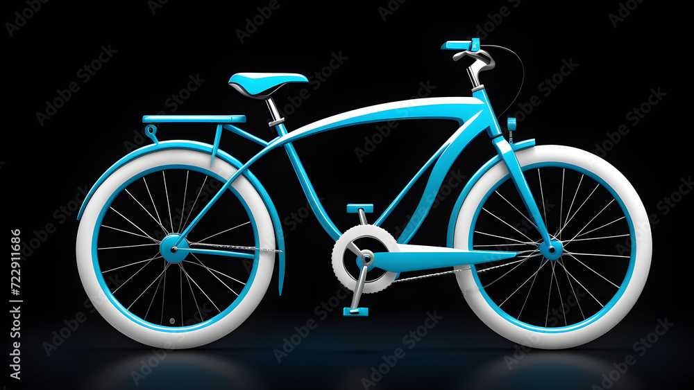 Fototapeta premium bicycle isolated on black background
