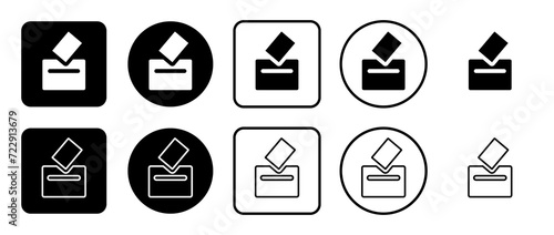 Icon set of vote symbol. Filled, outline, black and white icons set, flat style. Illustration on transparent background