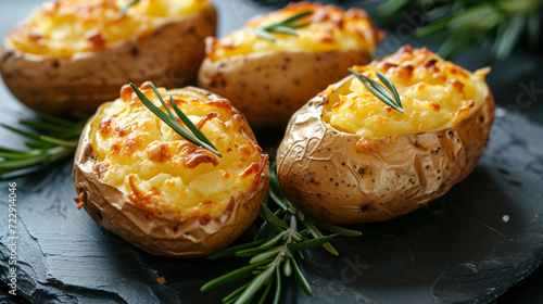 Delicious baked potatoes photo