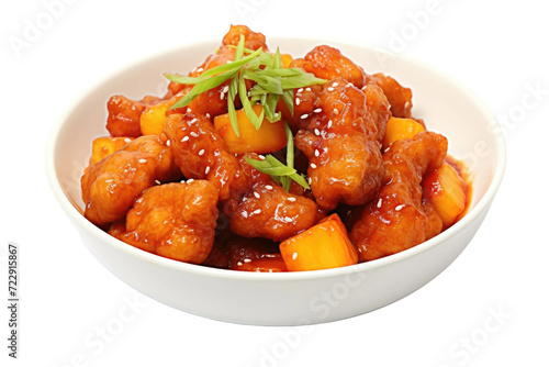 Sweet and Sour Pork Isolated On Transparent Background