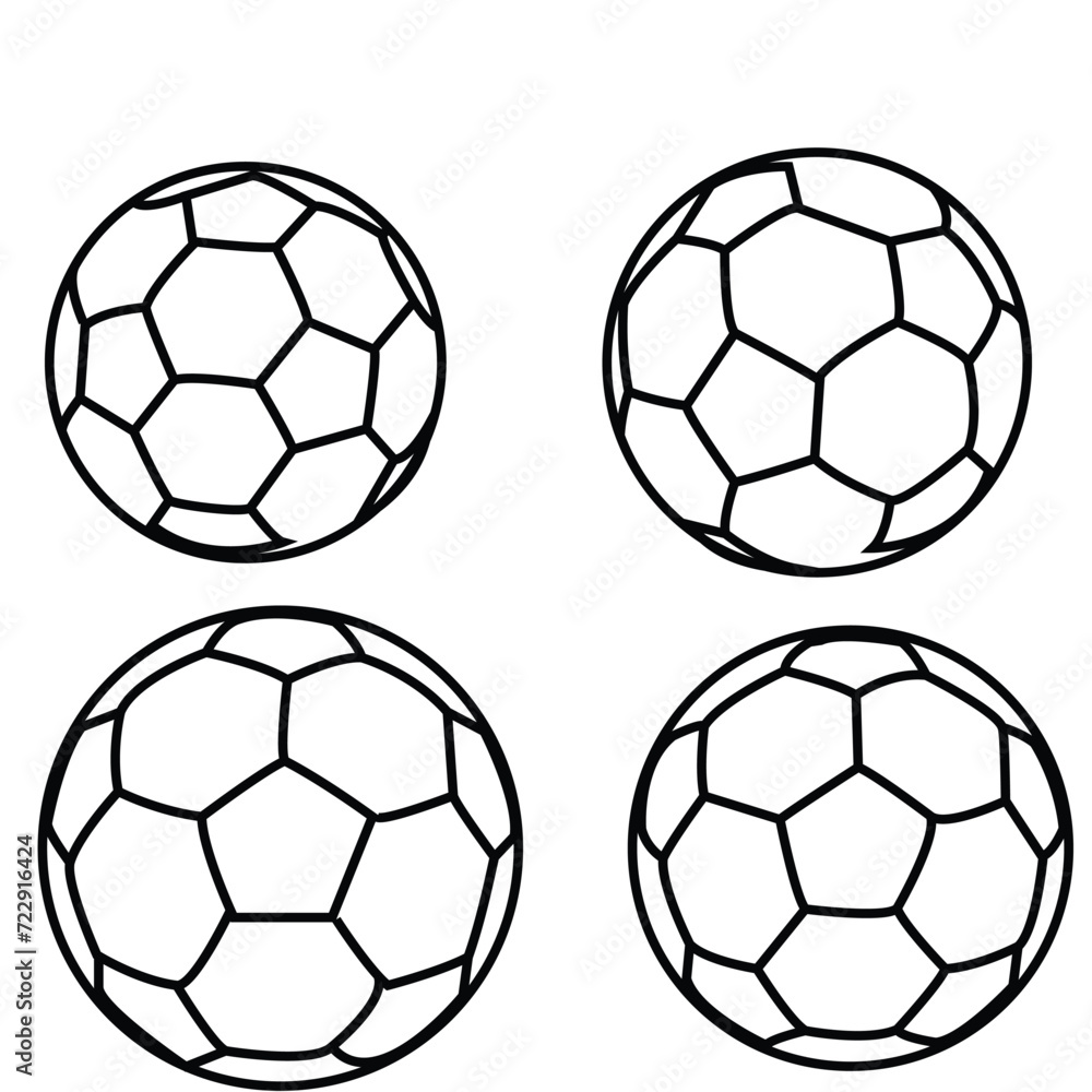Simple football outline vector icons Simple football outline vector icons