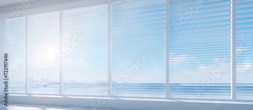Home blinds cordless cellular honeycomb pleated shade modern shades on apartment windows Automated curtains blind. Creative Banner. Copyspace image photo
