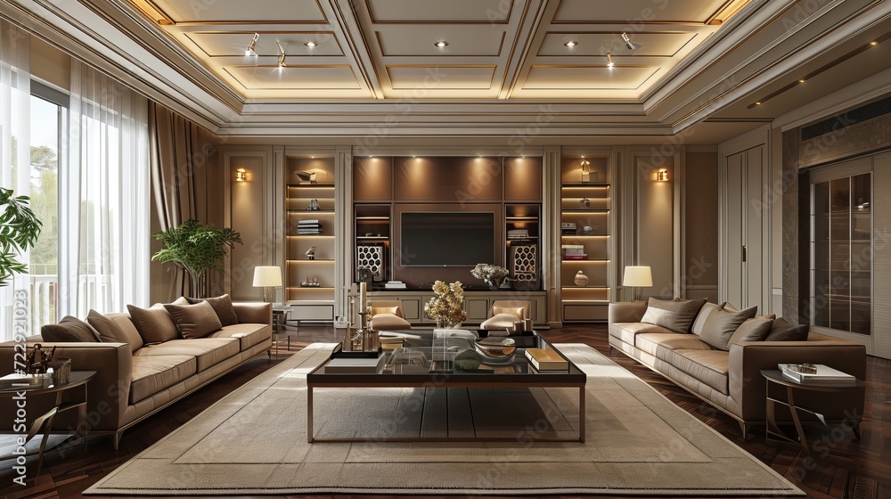 Luxurious Living Room with Elegant Decor