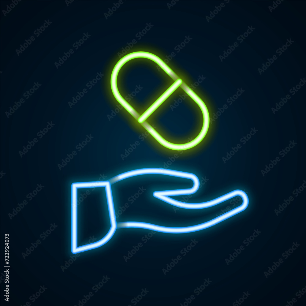 Glowing neon line Medical prescription icon isolated on black background. Rx form. Recipe medical. Pharmacy or medicine symbol. Colorful outline concept. Vector Glowing neon line Medical prescription icon isolated on black background. Rx form. Recipe medical. Pharmacy or medicine symbol. Colorful outline concept. Vector
