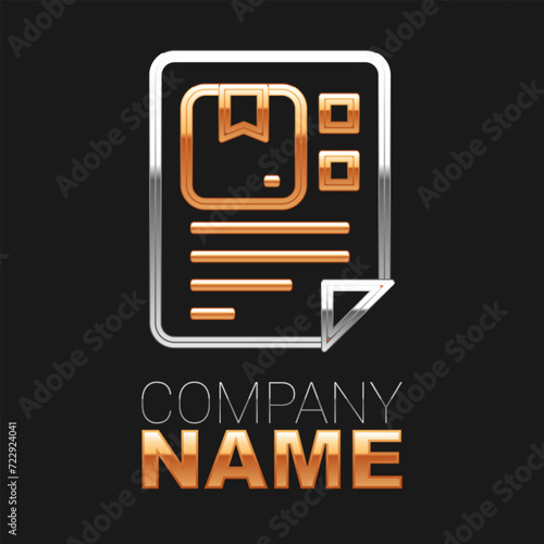 Line Waybill icon isolated on black background. Colorful outline concept. Vector