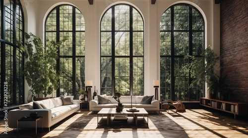 Large windows letting in abundant natural light.