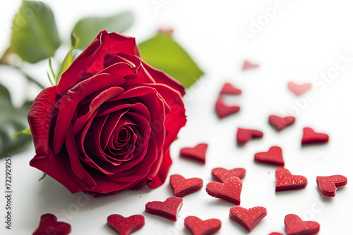 Wedding rings next to red roses, in the style of bold yet graceful, gold.