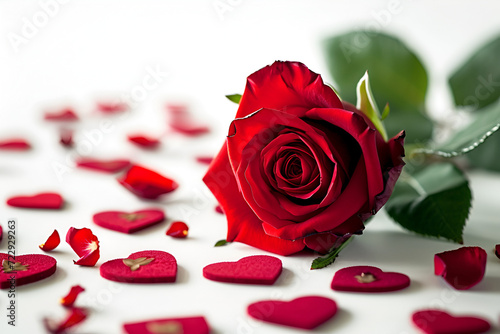 Wedding rings next to red roses, in the style of bold yet graceful, gold.