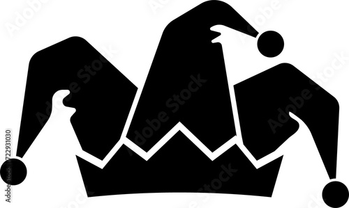 Картината върху платно jester hat black icon