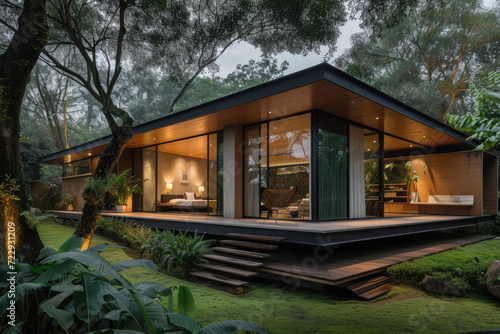 a modern minimalist house in nature