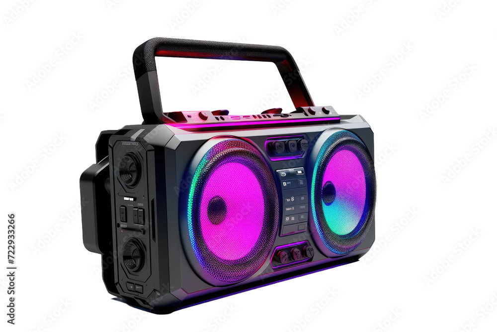 Portable Bluetooth Party Sound System Isolated On Transparent Background