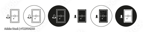 Air hockey simple vector symbol icon. Air hockey set in a editable stroke.