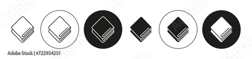 Rounded the folded bath towels simple vector symbol icon. folded bath towelsset in a editable stroke.