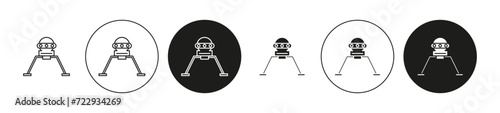 Lander simple vector symbol icon. Lander set in a editable stroke.