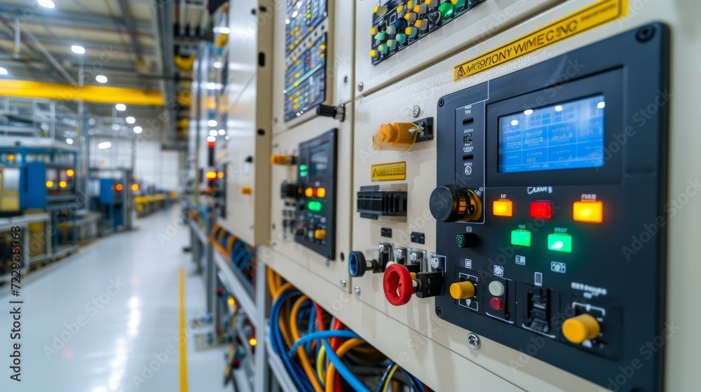 Industrial control panel with buttons and switches Industrial control panel with buttons and switches